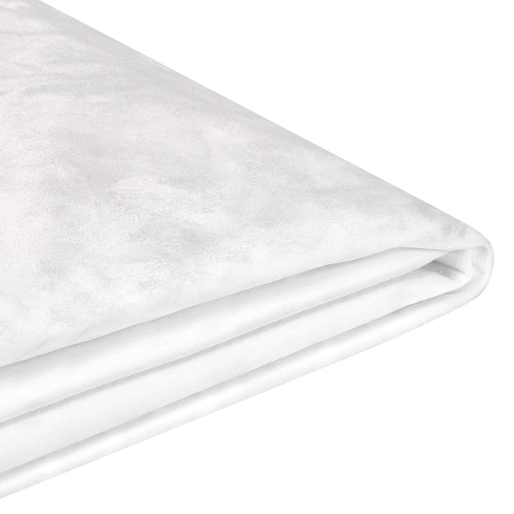Fodera per struttura letto in velluto bianco per letto 180 x 200 cm sfoderabile e lavabile