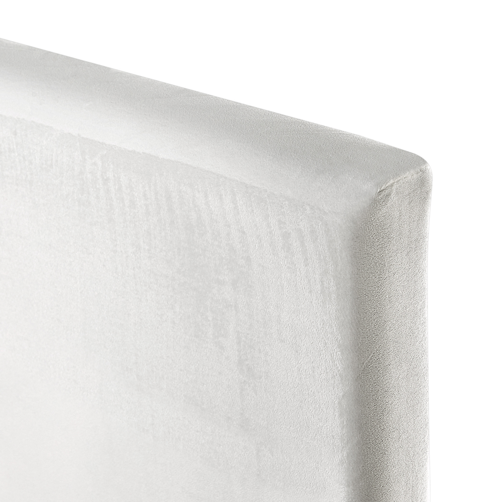 Fodera per struttura letto in velluto bianco per letto 180 x 200 cm sfoderabile e lavabile