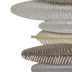 Decorazione da parete Piume dorato e Argento Metallo 66 x 37 cm Industrial Modern