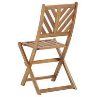 Set da bistrot 3 pezzi in acacia massiccio chiaro 2 sedie e tavolo da tè pieghevole a doghe