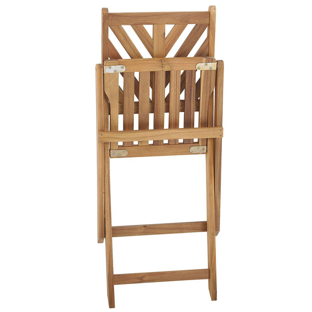 Set da bistrot 3 pezzi in acacia massiccio chiaro 2 sedie e tavolo da tè pieghevole a doghe