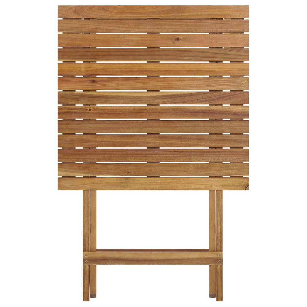 Set da bistrot 3 pezzi in acacia massiccio chiaro 2 sedie e tavolo da tè pieghevole a doghe