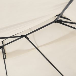 Gazebo Tessuto Beige Struttura in Acciaio Nero 300 x 400 cm Tende da Giardino