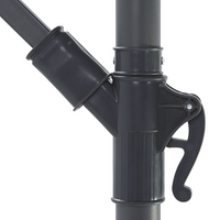 Ombrellone da giardino a sbalzo Parasole in poliestere grigio con luce a LED ø 285 cm Palo in alluminio Meccanismo a manovella da esterno