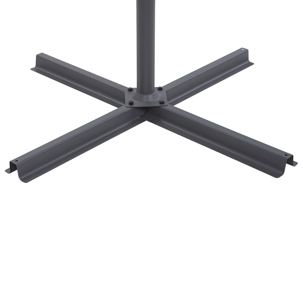 Ombrellone da giardino a sbalzo Parasole in poliestere grigio con luce a LED ø 285 cm Palo in alluminio Meccanismo a manovella da esterno