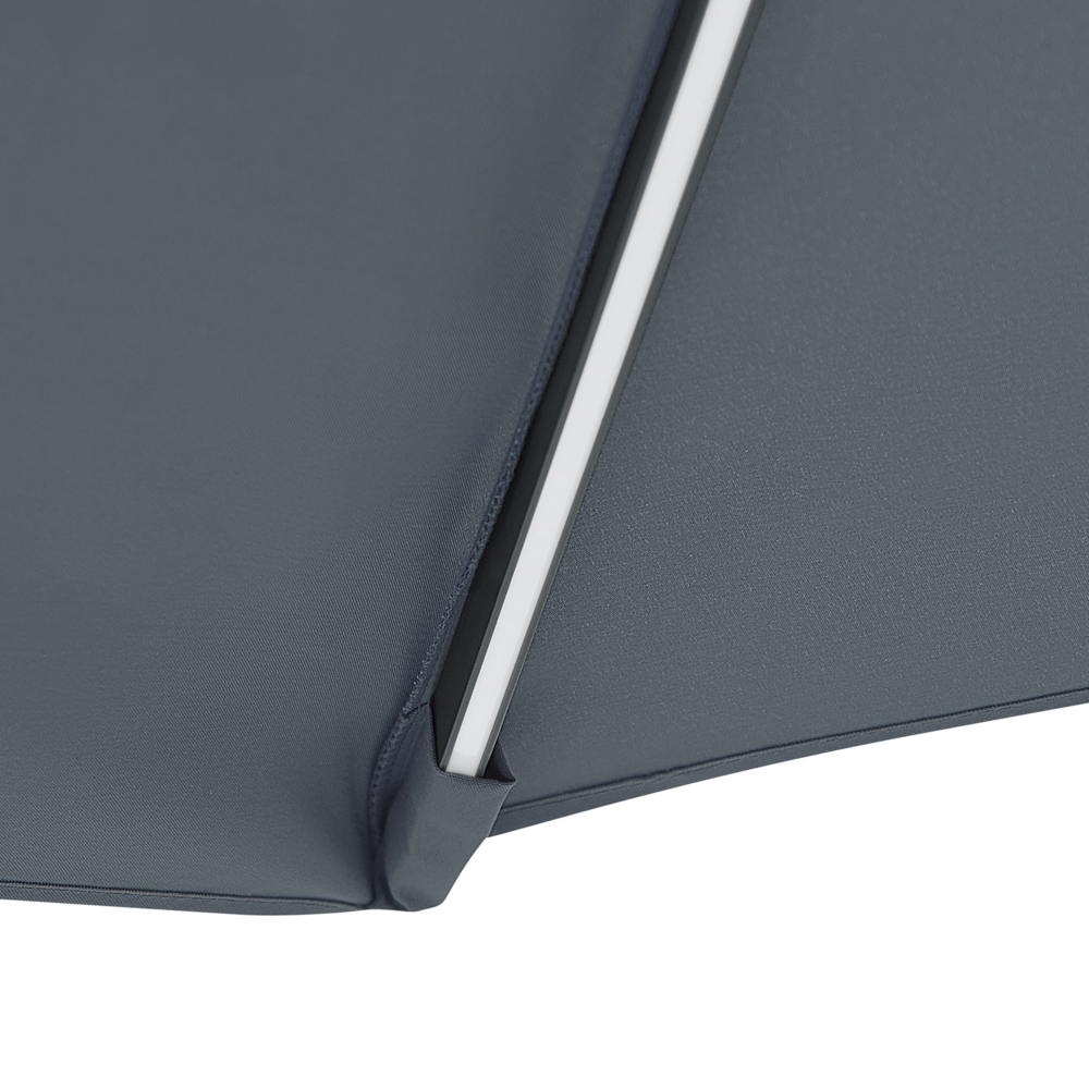 Ombrellone da giardino a sbalzo Parasole in poliestere grigio con luce a LED ø 285 cm Palo in alluminio Meccanismo a manovella da esterno