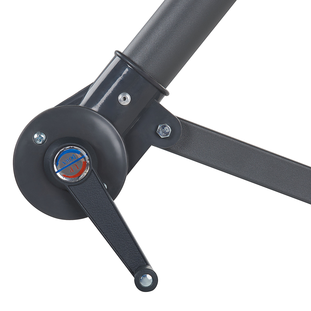 Ombrellone da giardino a sbalzo Parasole in poliestere grigio con luce a LED ø 285 cm Palo in alluminio Meccanismo a manovella da esterno