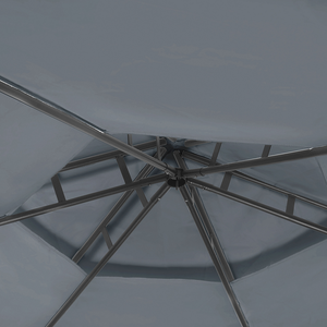 Gazebo da giardino Tende in poliestere grigio scuro Struttura in metallo Nero Mobili da giardino Resistente ai raggi UV