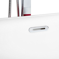 Vasca da bagno freestanding rosso sanitario ovale in acrilico singolo 170 x 77 cm dal design moderno