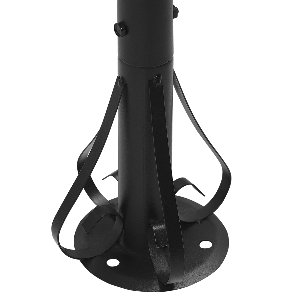 Gazebo Tessuto Beige Telaio Acciaio Nero Rotondo 368 cm Tende da Giardino