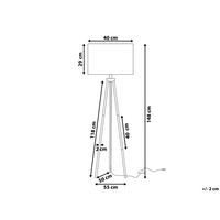 Lampada da terra in metallo argento 148 cm treppiede con paralume in tessuto bianco