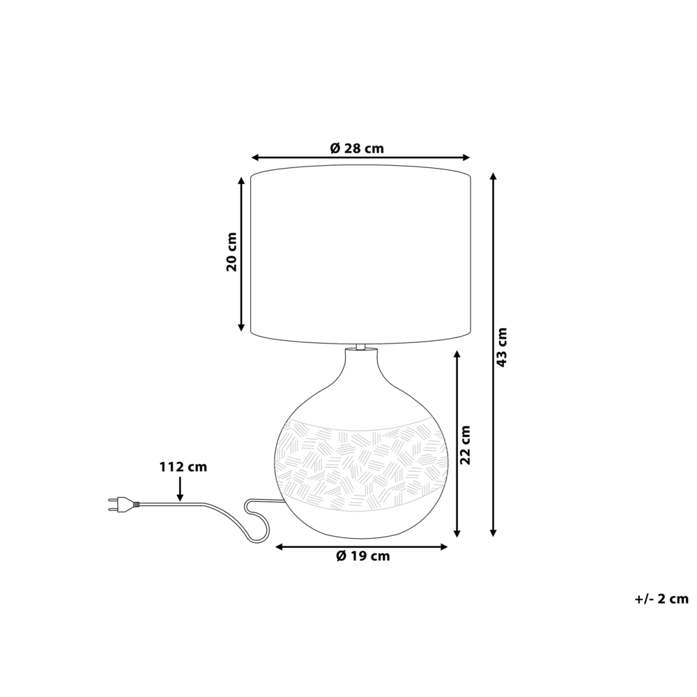 Lampada da Tavolo Marrone Porcellana Finta Seta Tamburo Paralume 43H cm Soggiorno Tradizionale