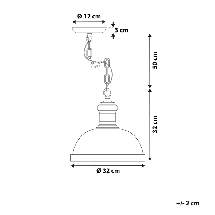 Lampada a Sospensione in Metallo Bianco Sporco Forma Rotonda Ornamenti Floreali Industriali