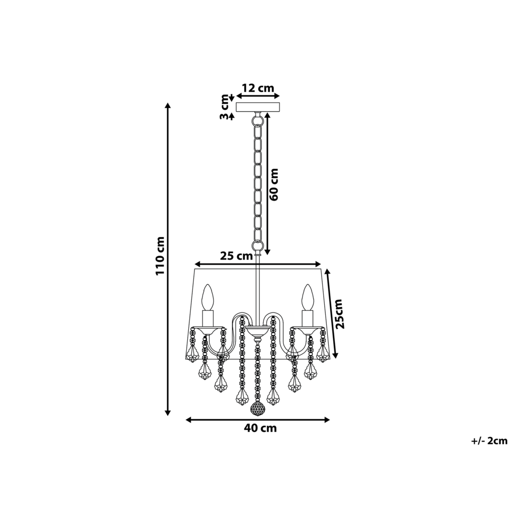 Lampada a Sospensione Lampadario in Cristallo Glam argento Grey Shade a 3 Luci