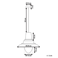 Lampada a Sospensione da Soffitto Paralume in Metallo Argento Lampadina Nuda Industriale