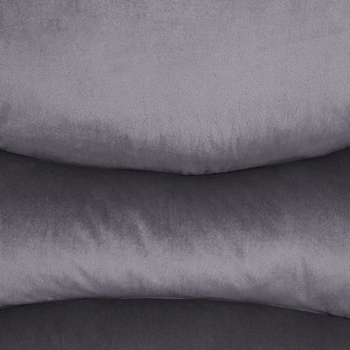 Sedia reclinabile Rivestimento in velluto grigio Push-Back Schienale e poggiapiedi regolabili manualmente Poltrona dal design retrò