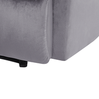 Sedia reclinabile Rivestimento in velluto grigio Push-Back Schienale e poggiapiedi regolabili manualmente Poltrona dal design retrò