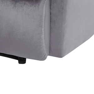 Sedia reclinabile Rivestimento in velluto grigio Push-Back Schienale e poggiapiedi regolabili manualmente Poltrona dal design retrò