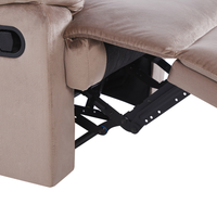 Sedia reclinabile Taupe Rivestimento in velluto Push-Back Schienale e poggiapiedi regolabili manualmente Poltrona dal design retrò