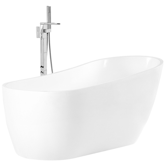 Vasca da bagno freestanding in acrilico sanitario bianco 170 x 78 cm design ovale