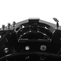 Vasca ad angolo in acrilico Nero 205 x 163 cm 2 persone getti massaggianti poggiatesta