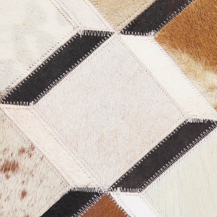 Tappeto da zona Marrone Pelle di vacchetta Patchwork Motivo geometrico a rombi Sottofondo in feltro 160 x 230 cm Paese moderno