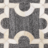 Tappeto tappetino Grigio e Beige Pelle di vacchetta Jacquard Puzzle Motivo Geometrico Retro 160 x 230 cm