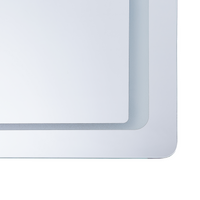 Specchio da parete con LED argento 60 x 80 cm Rettangolare Illuminato Sistema Antiappannamento