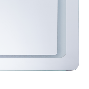 Specchio da parete con LED argento 60 x 80 cm Rettangolare Illuminato Sistema Antiappannamento