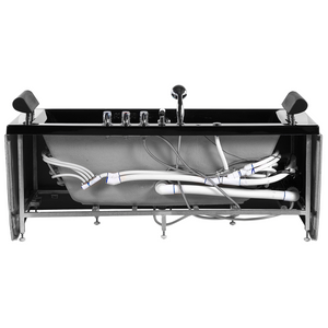 Vasca Idromassaggio Nero Sanitario Acrilico Imbottito Poggiatesta LED 172 x 83 cm