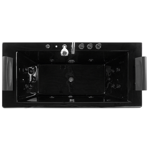 Vasca Idromassaggio Nero Sanitario Acrilico Imbottito Poggiatesta LED 172 x 83 cm