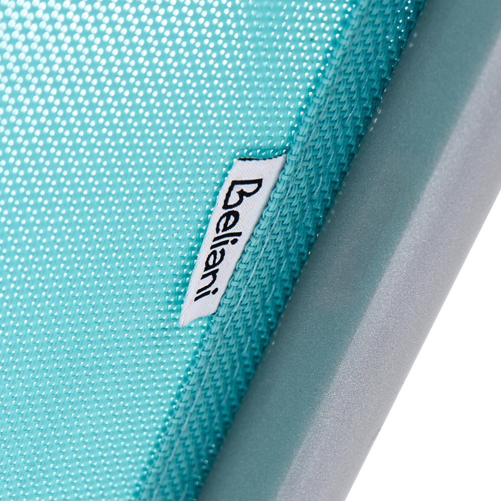 Lettino prendisole Struttura in acciaio blu e argento Schienale regolabile Resistente ai raggi UV