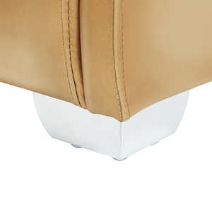 Letto ad acqua 180 x 200 cm in pelle dorata con accessori stile contemporaneo moderno