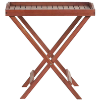 Set da bistrot da giardino Tavolo in legno di acacia chiaro 2 sedie con cuscini color tortora Schienale regolabile pieghevole in stile rustico