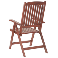 Set da bistrot da giardino Tavolo in legno di acacia chiaro 2 sedie con cuscini color tortora Schienale regolabile pieghevole in stile rustico