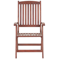 Set da bistrot da giardino Tavolo in legno di acacia chiaro 2 sedie con cuscini color tortora Schienale regolabile pieghevole in stile rustico