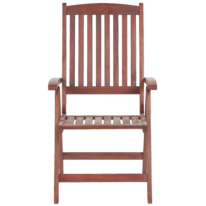 Set da bistrot da giardino Tavolo in legno di acacia chiaro 2 sedie con cuscini color tortora Schienale regolabile pieghevole in stile rustico