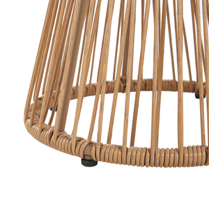 Set bistrot marrone finto rattan gambe tornanti in acciaio Nero 2 sedie con cuscini grigi piano tavolo in vetro set da esterno a 2 posti