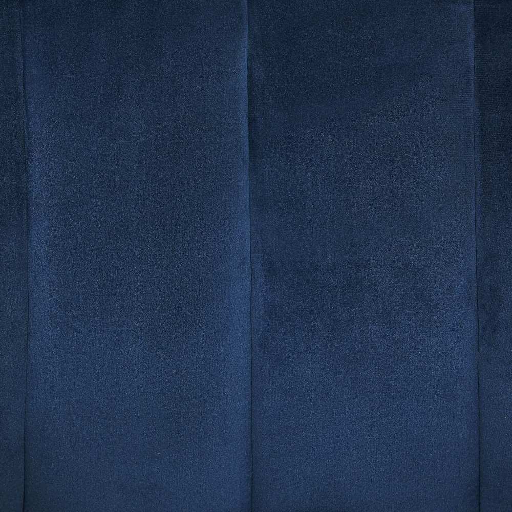 Poltrona Velluto Blu Struttura In Metallo Dorato Con Schienale Tondo Stile Glam