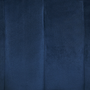 Poltrona Velluto Blu Struttura In Metallo Dorato Con Schienale Tondo Stile Glam