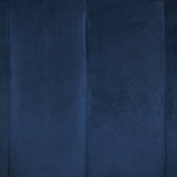 Poltrona Velluto Blu Struttura In Metallo Dorato Con Schienale Tondo Stile Glam