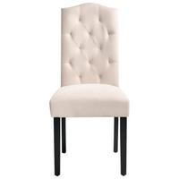 Set di 2 sedie da pranzo in tessuto di velluto color crema design retrò moderno gambe in legno Nero