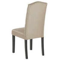 Set di 2 sedie da pranzo in tessuto velluto beige moderno design retrò gambe in legno Nero