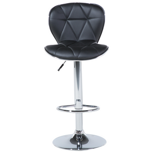 Set di 2 sgabelli da bar in ecopelle nera girevole regolabile in altezza sedia da bar moderna da cucina