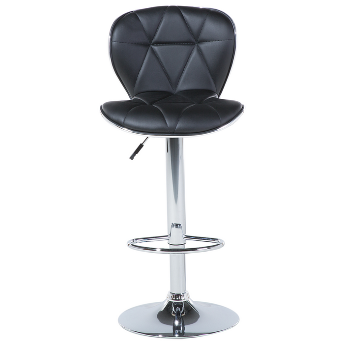 Set di 2 sgabelli da bar in ecopelle nera girevole regolabile in altezza sedia da bar moderna da cucina