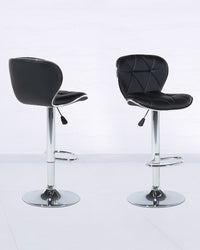 Set di 2 sgabelli da bar in ecopelle nera girevole regolabile in altezza sedia da bar moderna da cucina