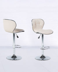 Set di 2 sgabelli da bar in ecopelle beige girevoli regolabili in altezza sedia da bar moderna da cucina