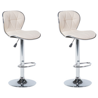 Set di 2 sgabelli da bar in ecopelle beige girevoli regolabili in altezza sedia da bar moderna da cucina