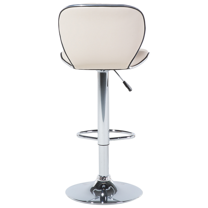 Set di 2 sgabelli da bar in ecopelle beige girevoli regolabili in altezza sedia da bar moderna da cucina