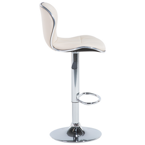 Set di 2 sgabelli da bar in ecopelle beige girevoli regolabili in altezza sedia da bar moderna da cucina